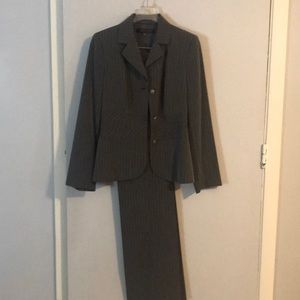 Grey pinstripe pantsuit